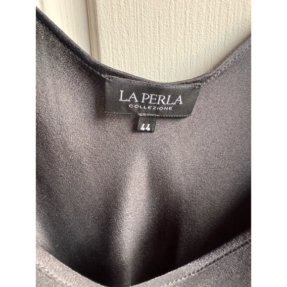 Vintage La Perla Polka Dot Blouse & Silk Cami Set Size L Black - Picture 10 of 13